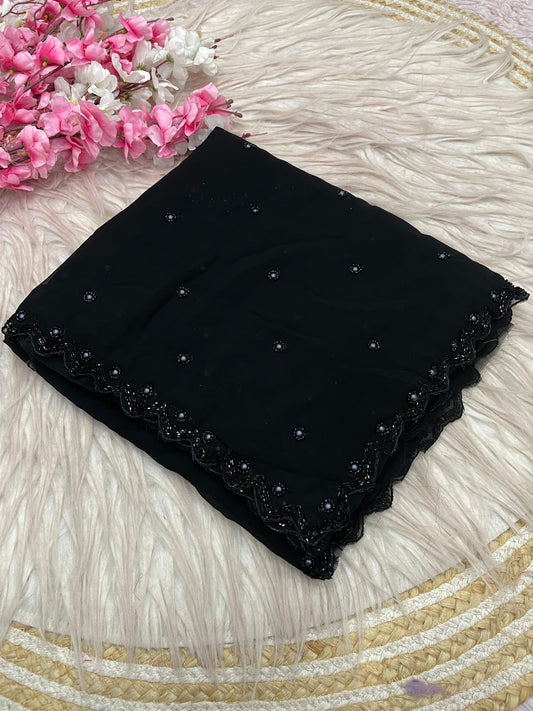 Black Georgette saree