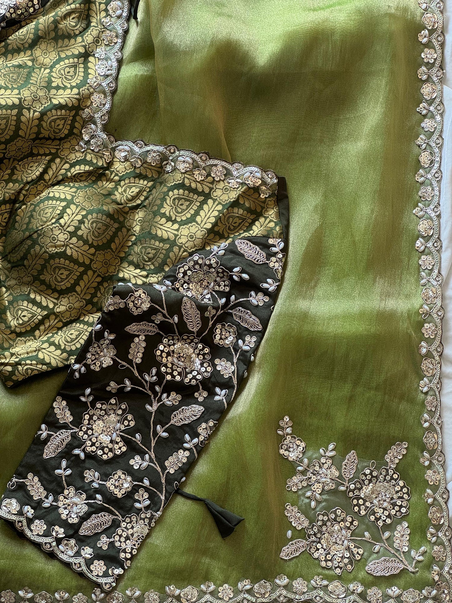 Premium tissue silk saree with coding work