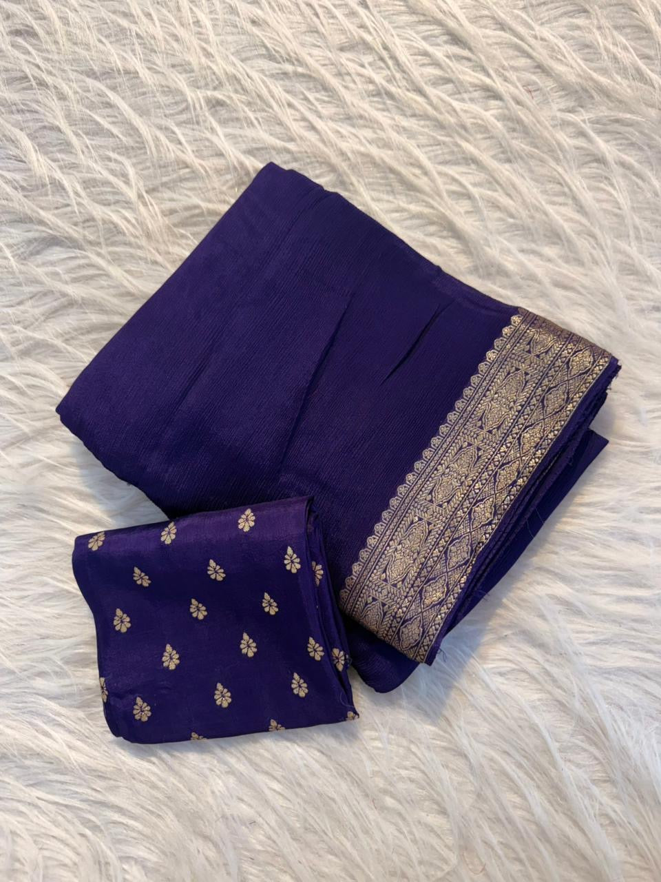 pure viscose soft Chinon saree