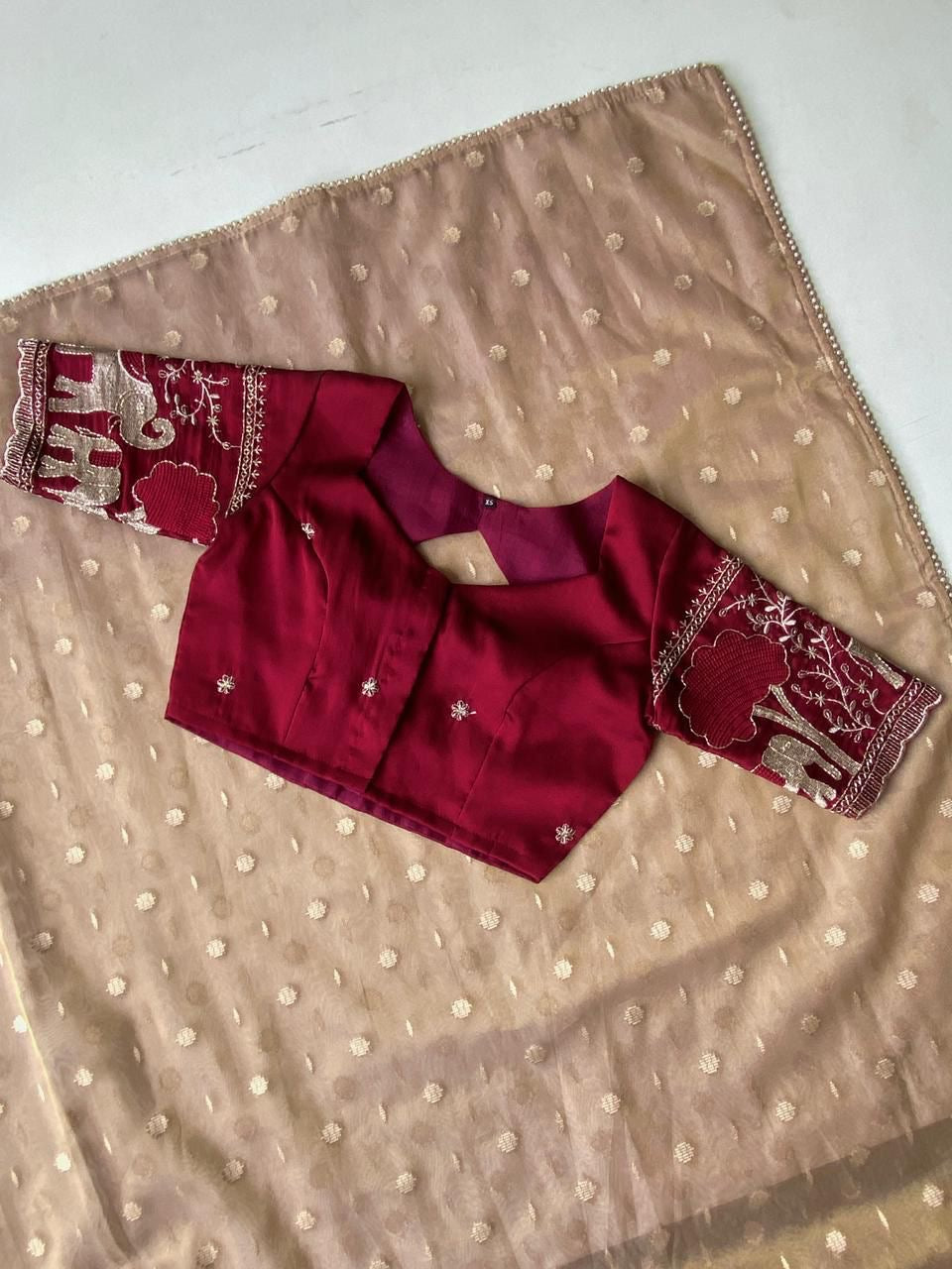soft tissue organza saree