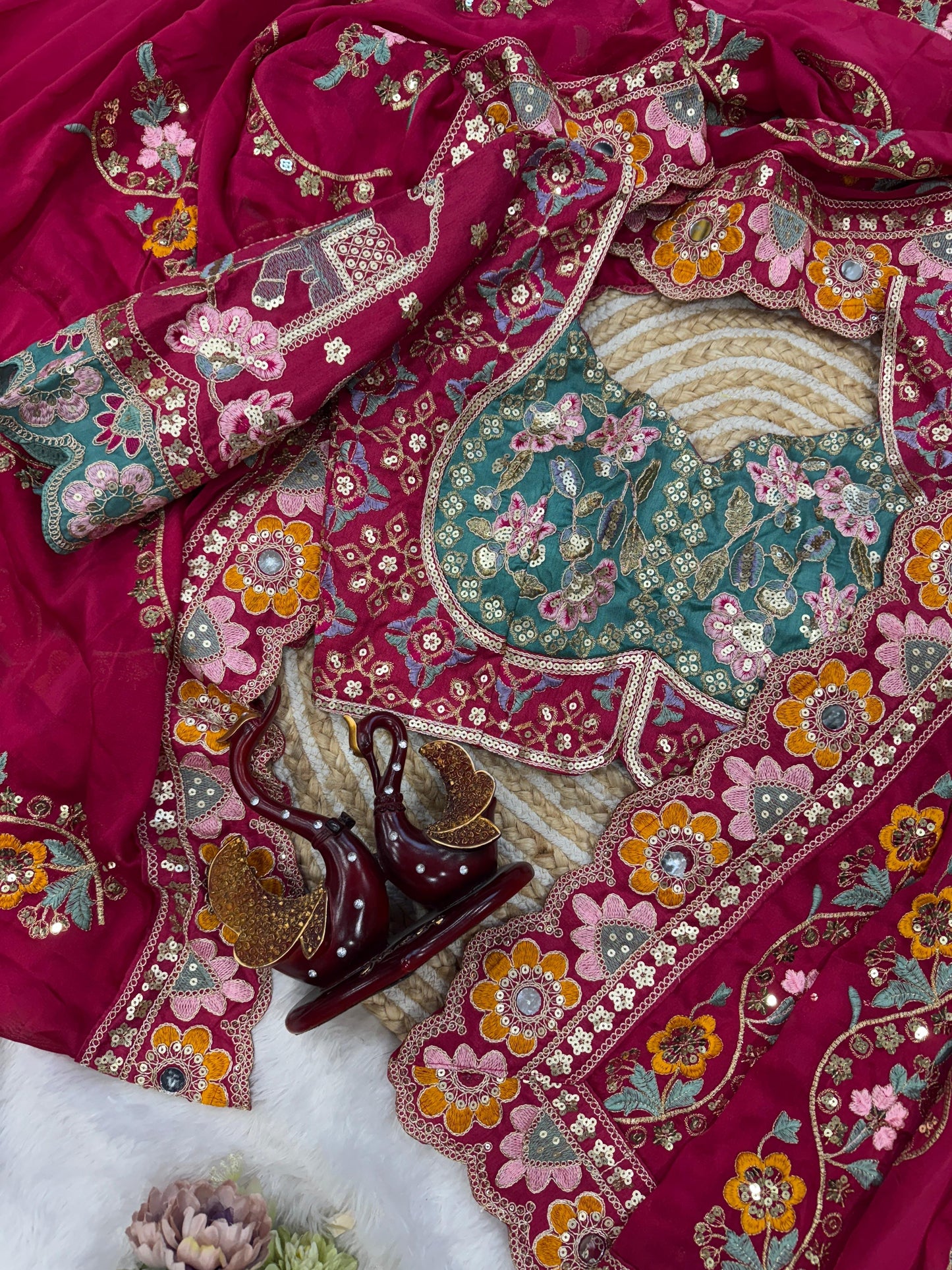 Soft rangoli silk