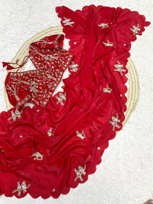 Fendi satin saree
