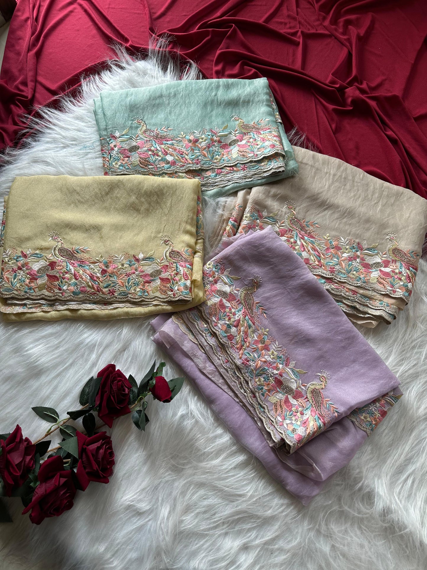 Premium moss chiffon saree