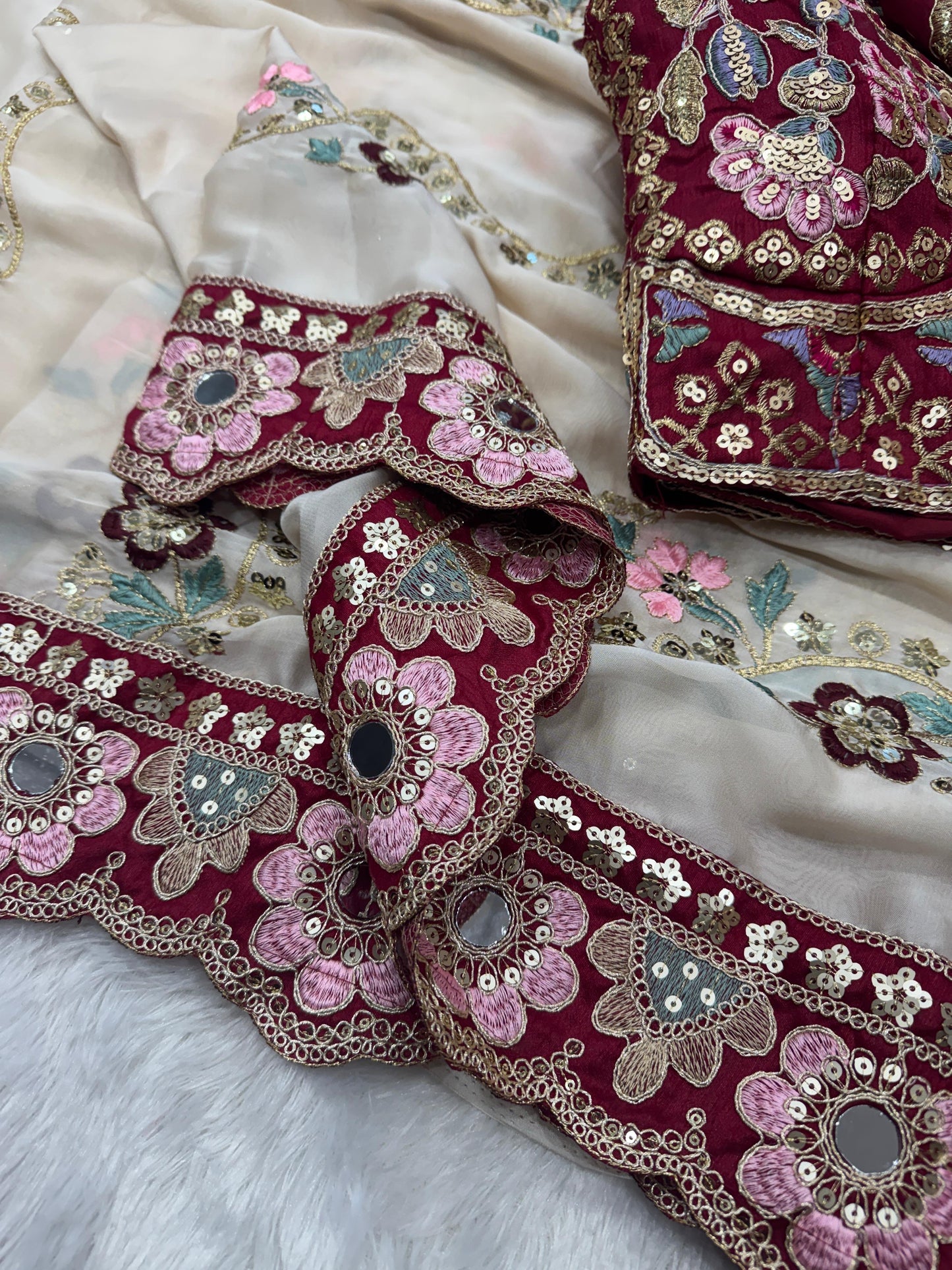 Soft Rangoli Silk Fabric