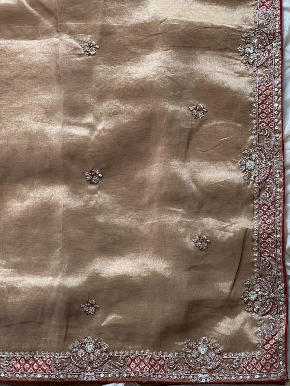 Tissue crepe silk saree