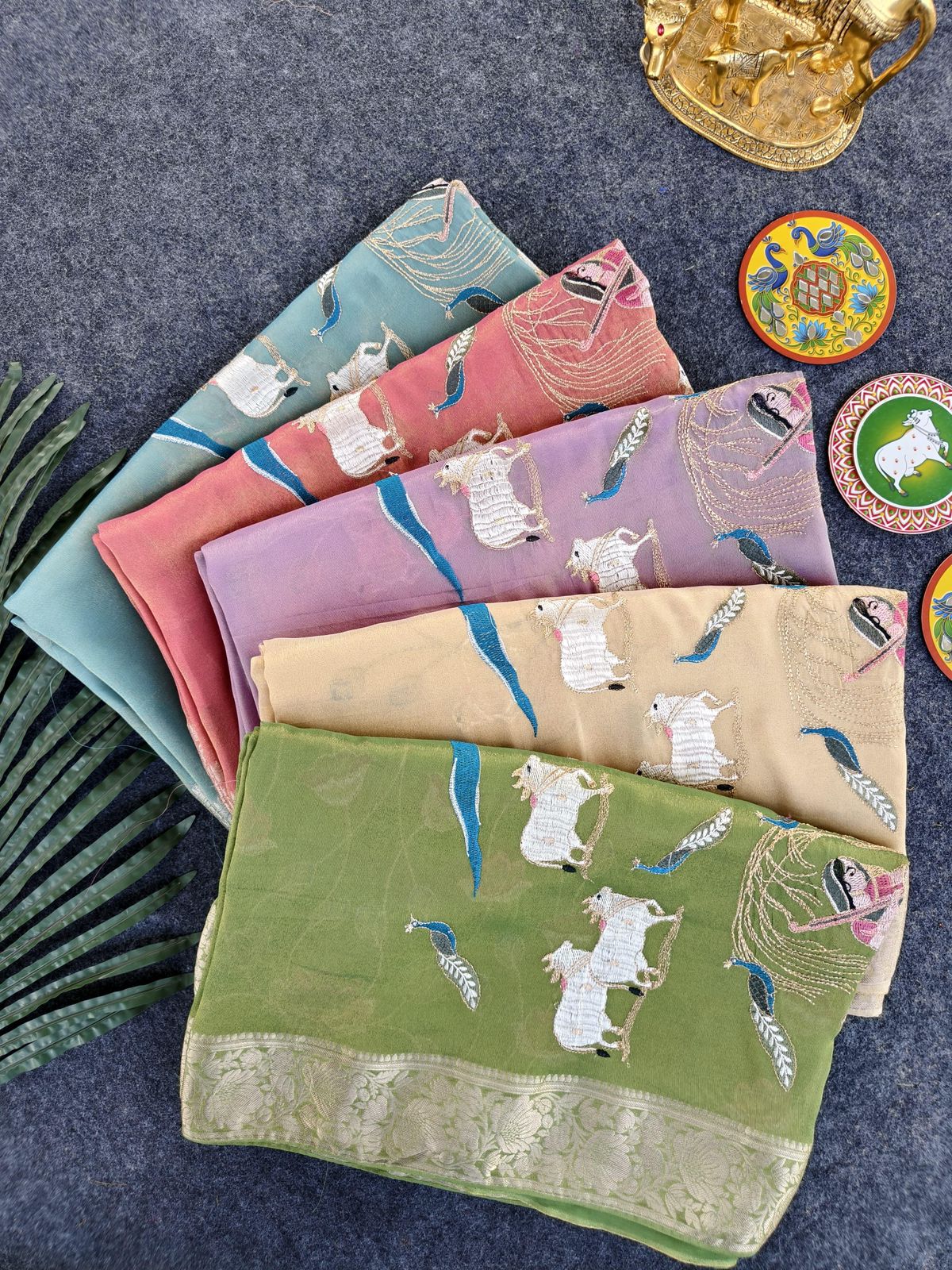 Viscose tissue sarees