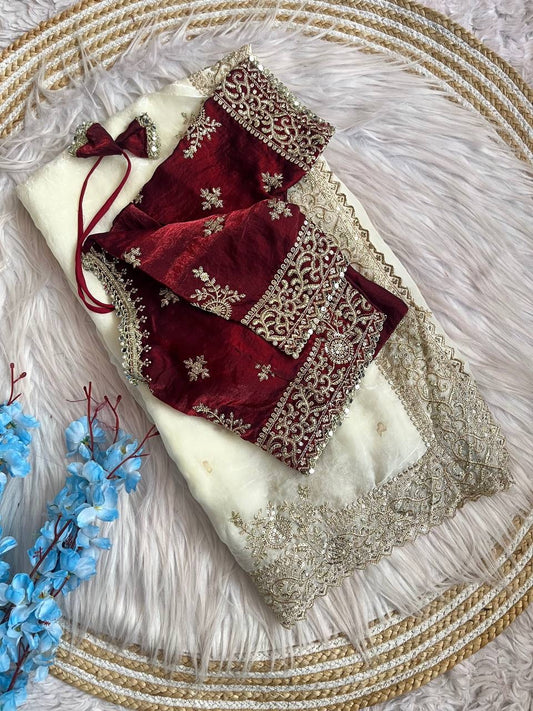 Pure Soft fendi sattin Silk saree