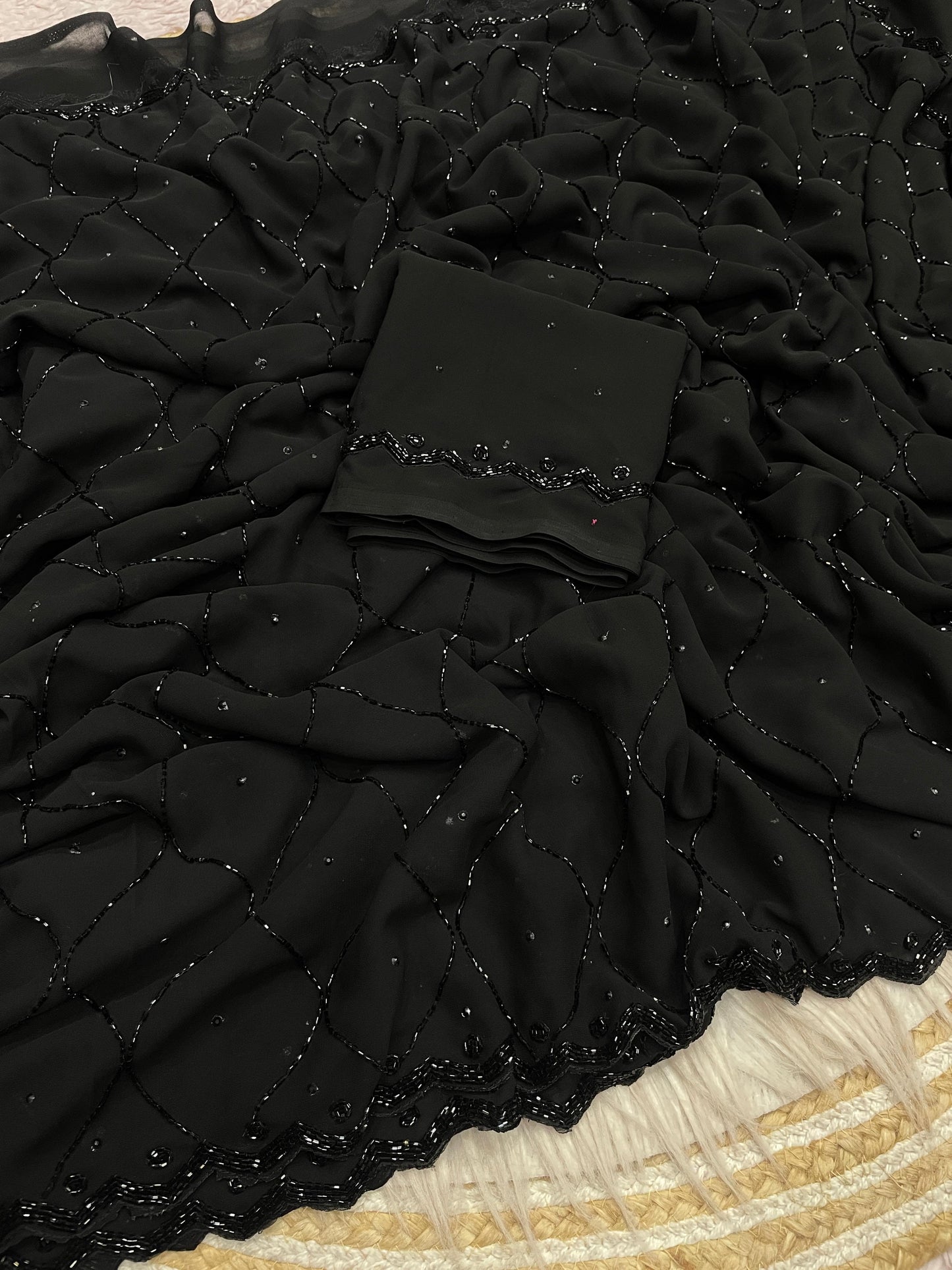 pure faux georgette saree