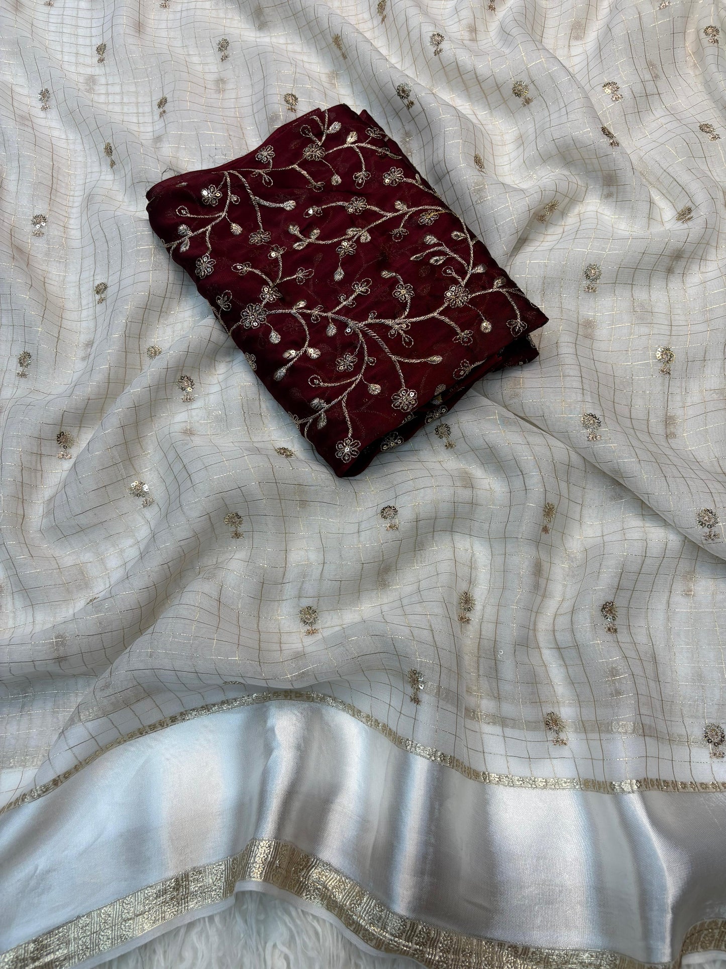 Pure viscose georgette saree