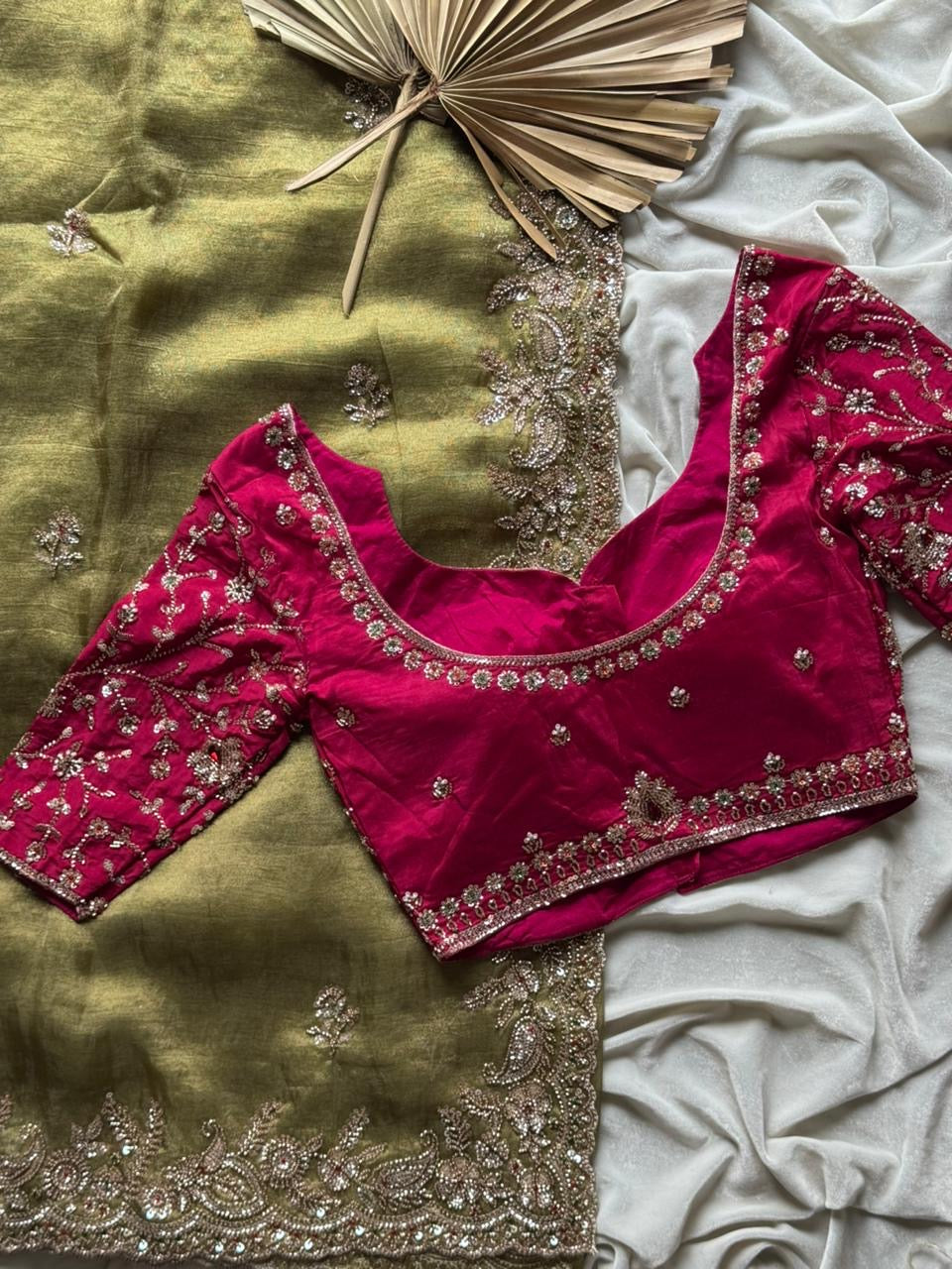 Tissue crepe silk saree