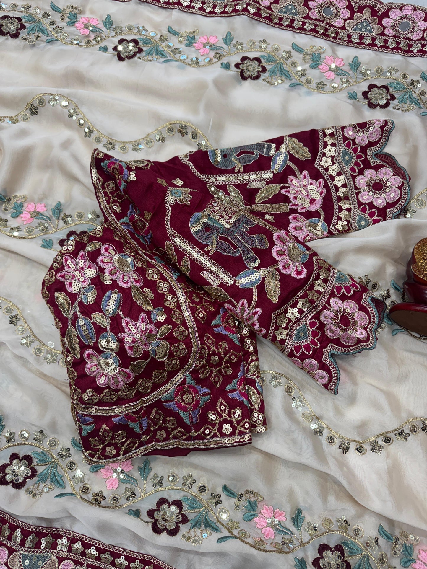 Soft Rangoli Silk Fabric