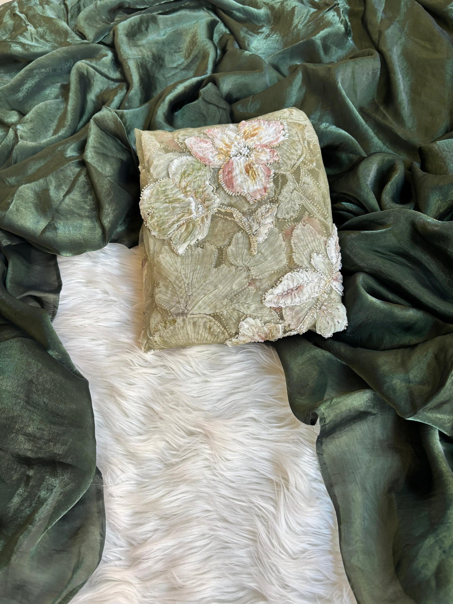 Soft satin silk saree