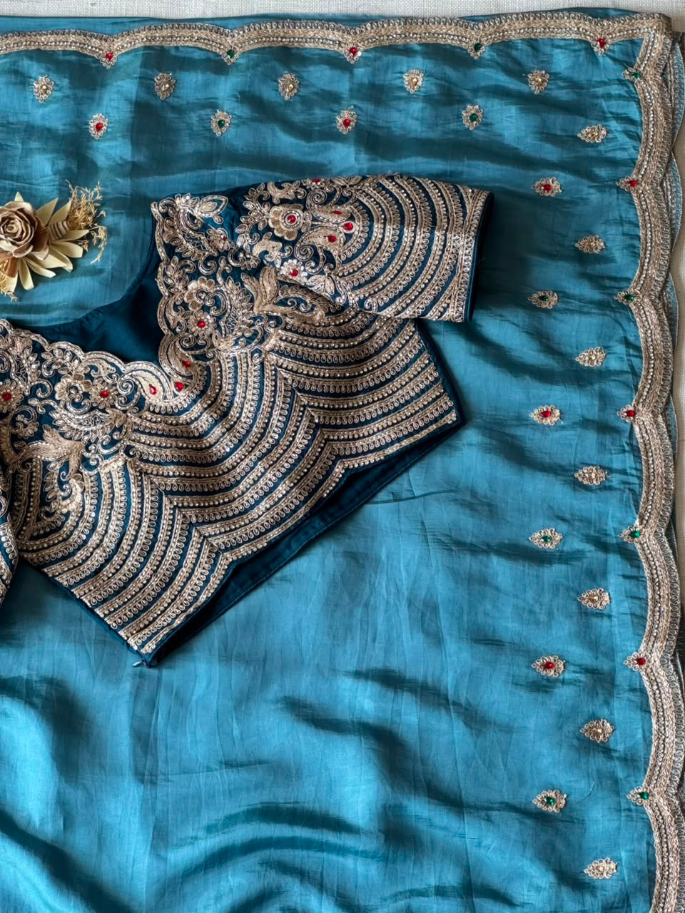 Tissue crepe silk saree