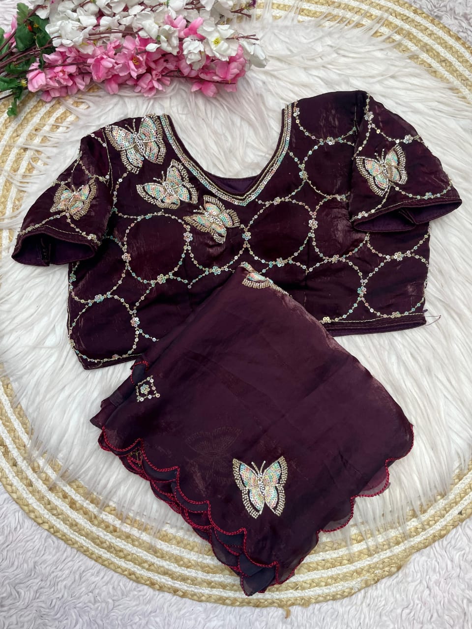 Fendi Satin Saree