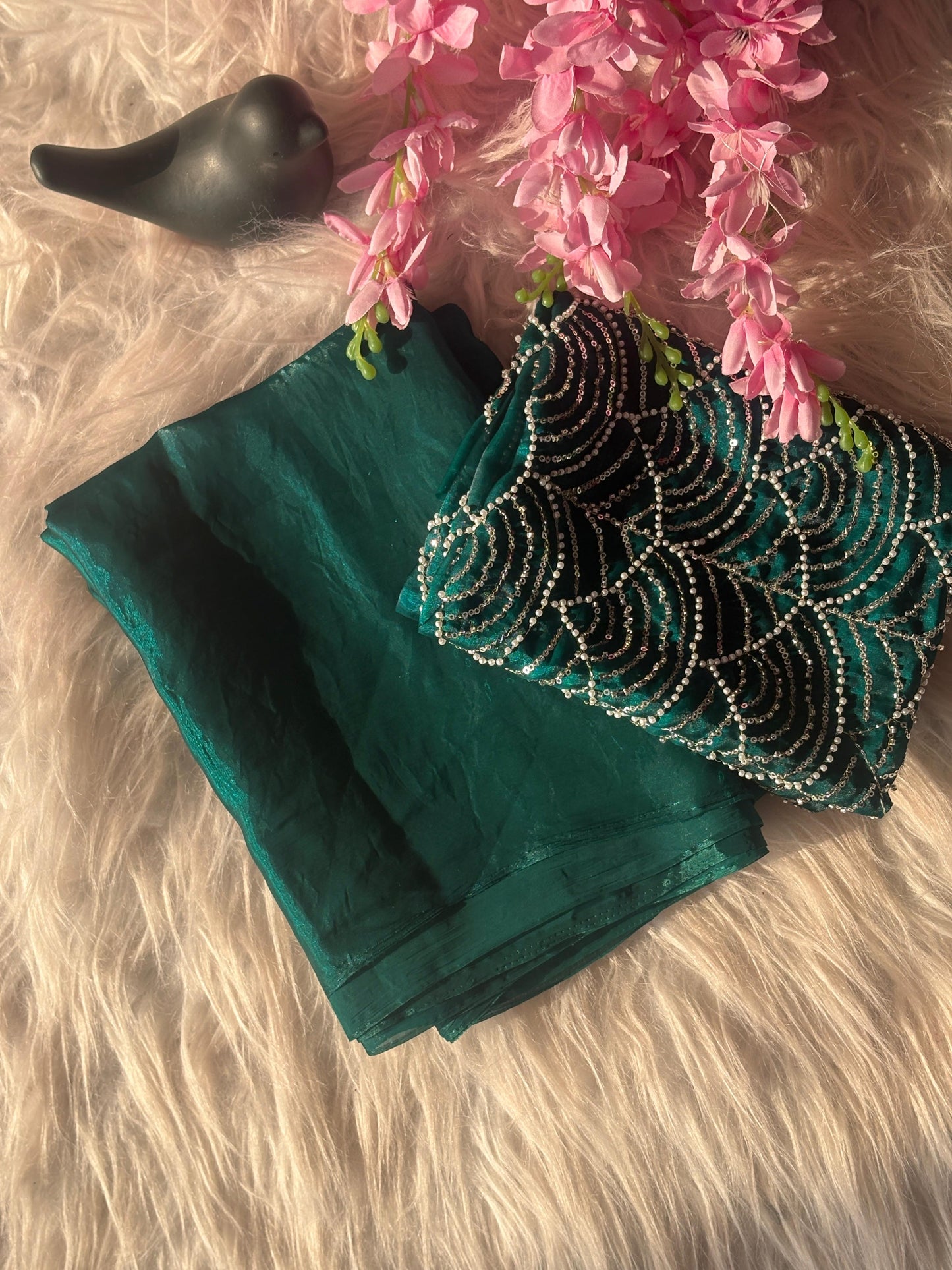 Fandy Sattin Saree