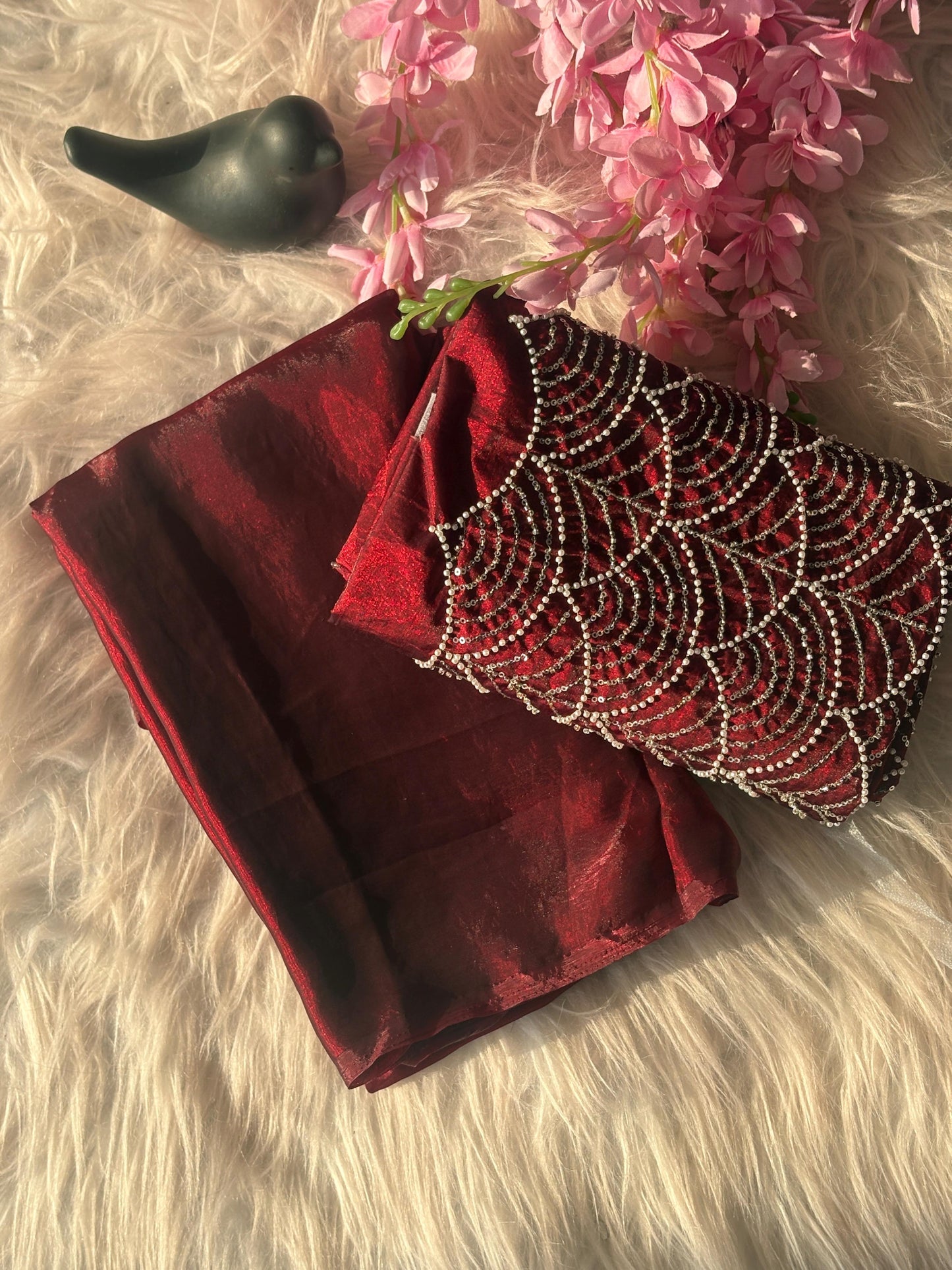 Fandy Sattin Saree