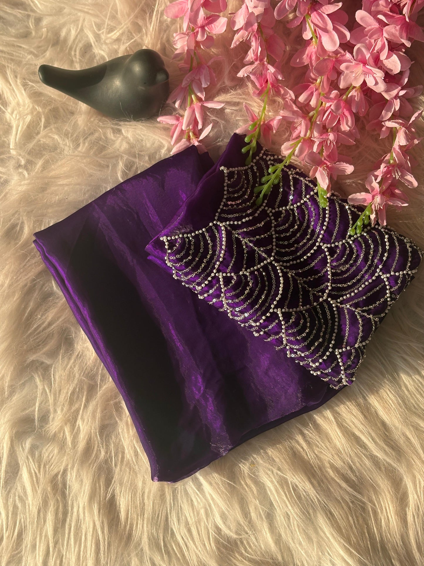 Fandy Sattin Saree