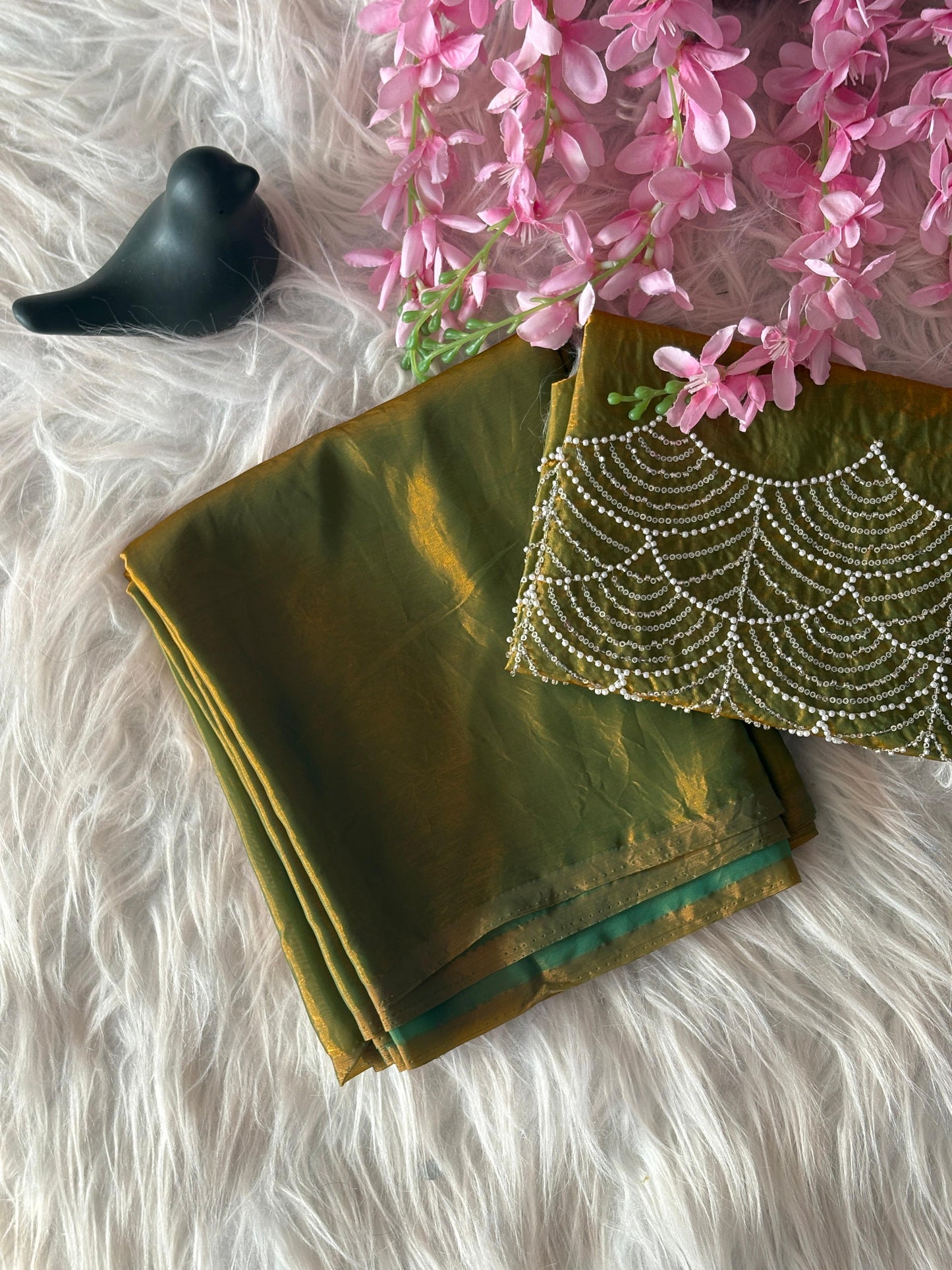 Fandy Sattin Saree