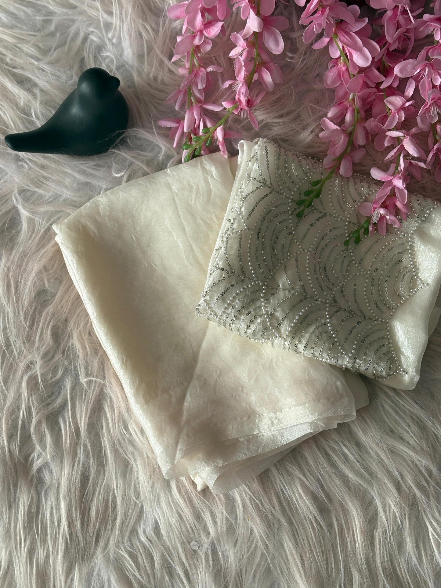 Fandy Sattin Saree