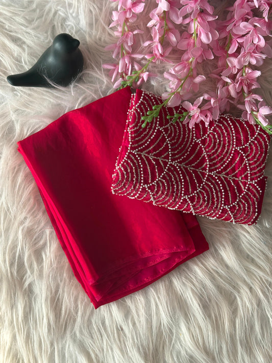 Fandy Sattin Saree