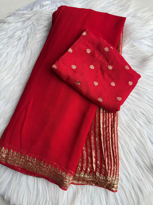 Pure viscose Georgette saree