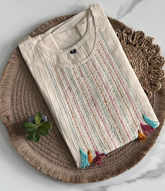 Pure khadi tunic Saree