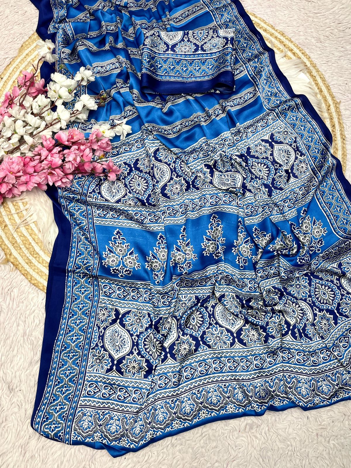Pure Ajrak modal silk printed Saree