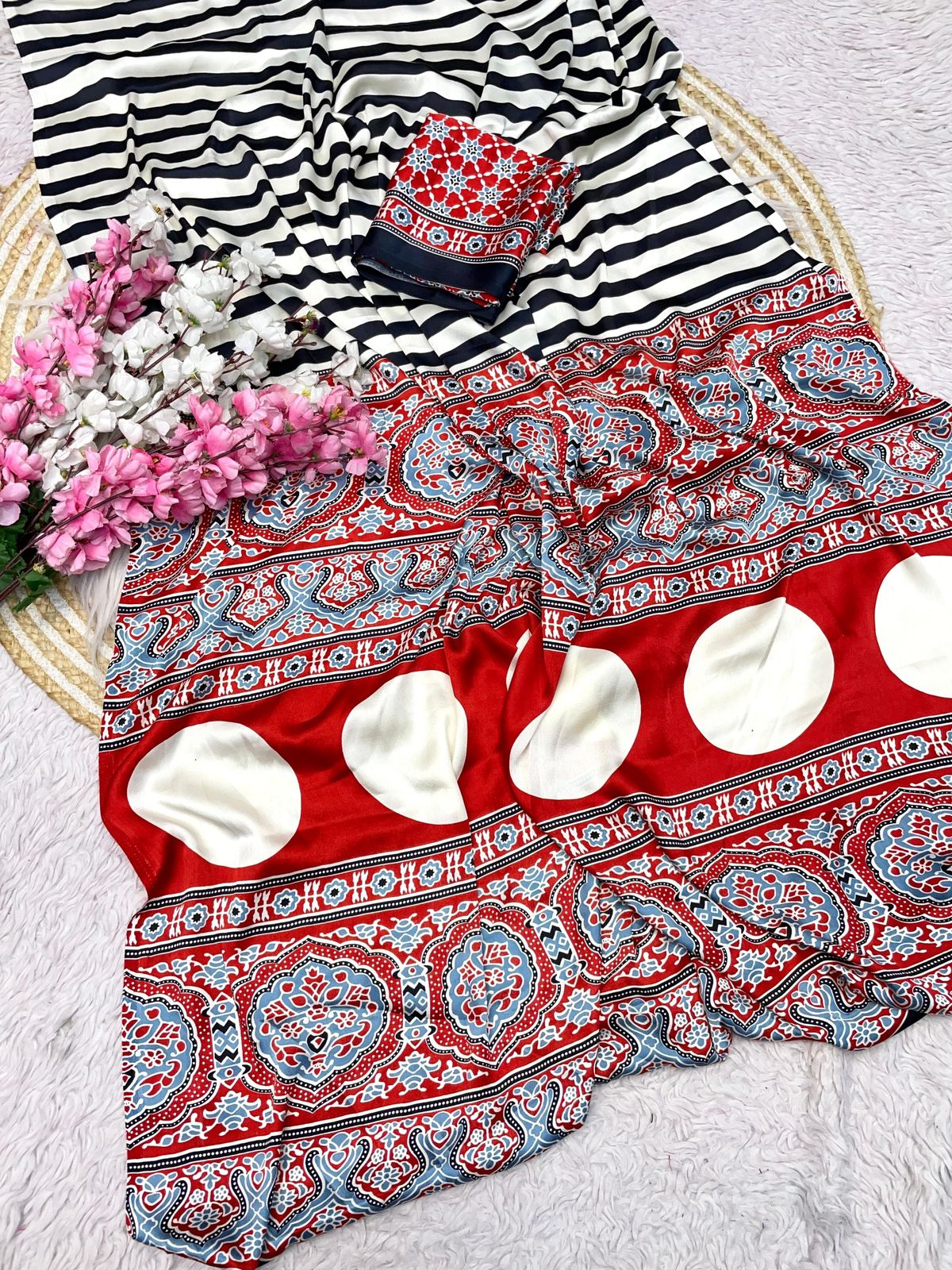 Pure Ajrak modal silk printed Saree
