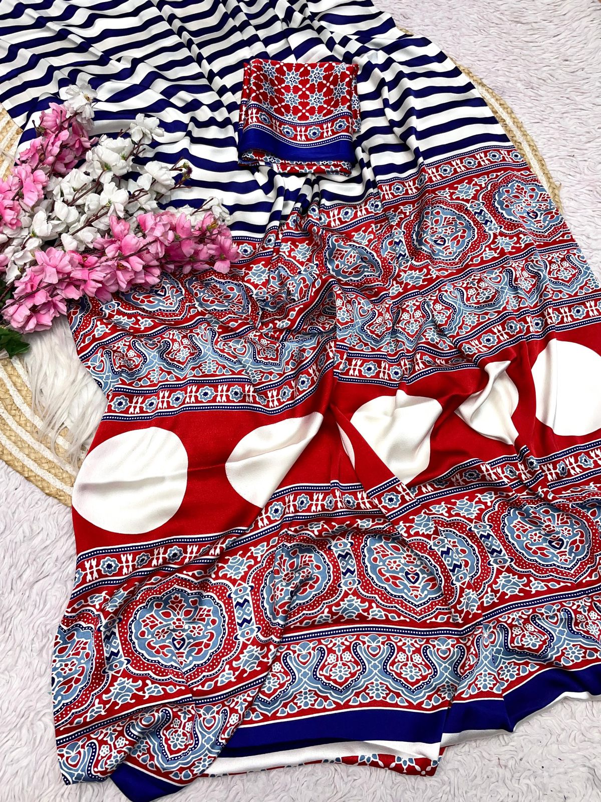 Pure Ajrak modal silk printed Saree