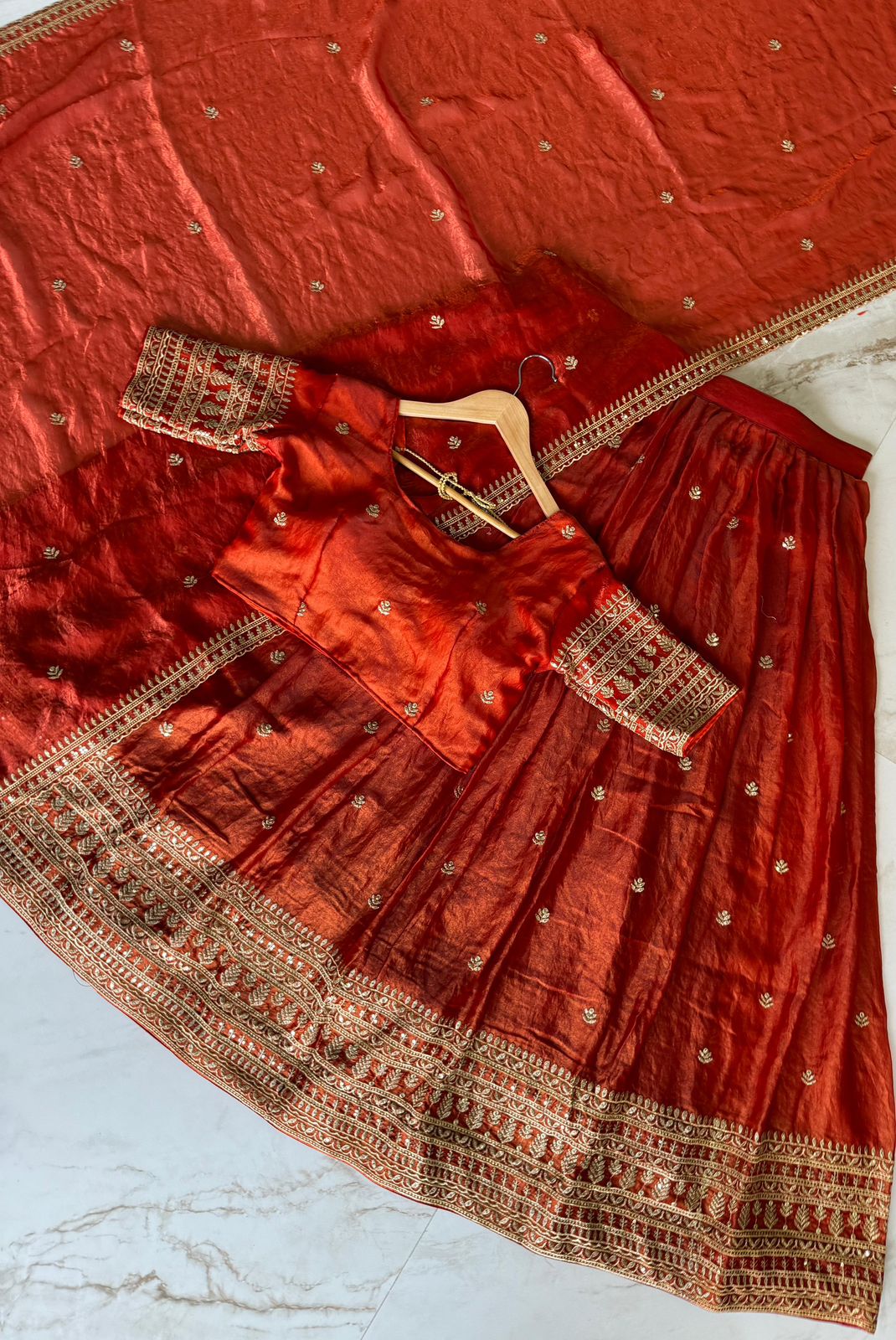 Glass Tissue Silk Lehanga