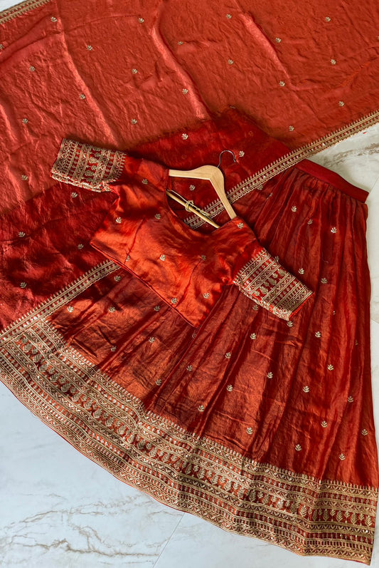 Glass Tissue Silk Lehanga