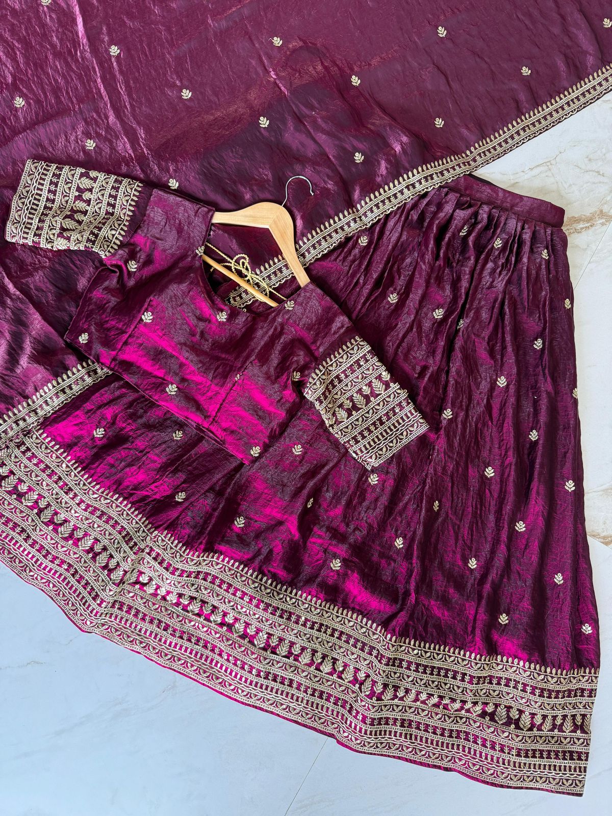 Glass Tissue Silk Lehanga