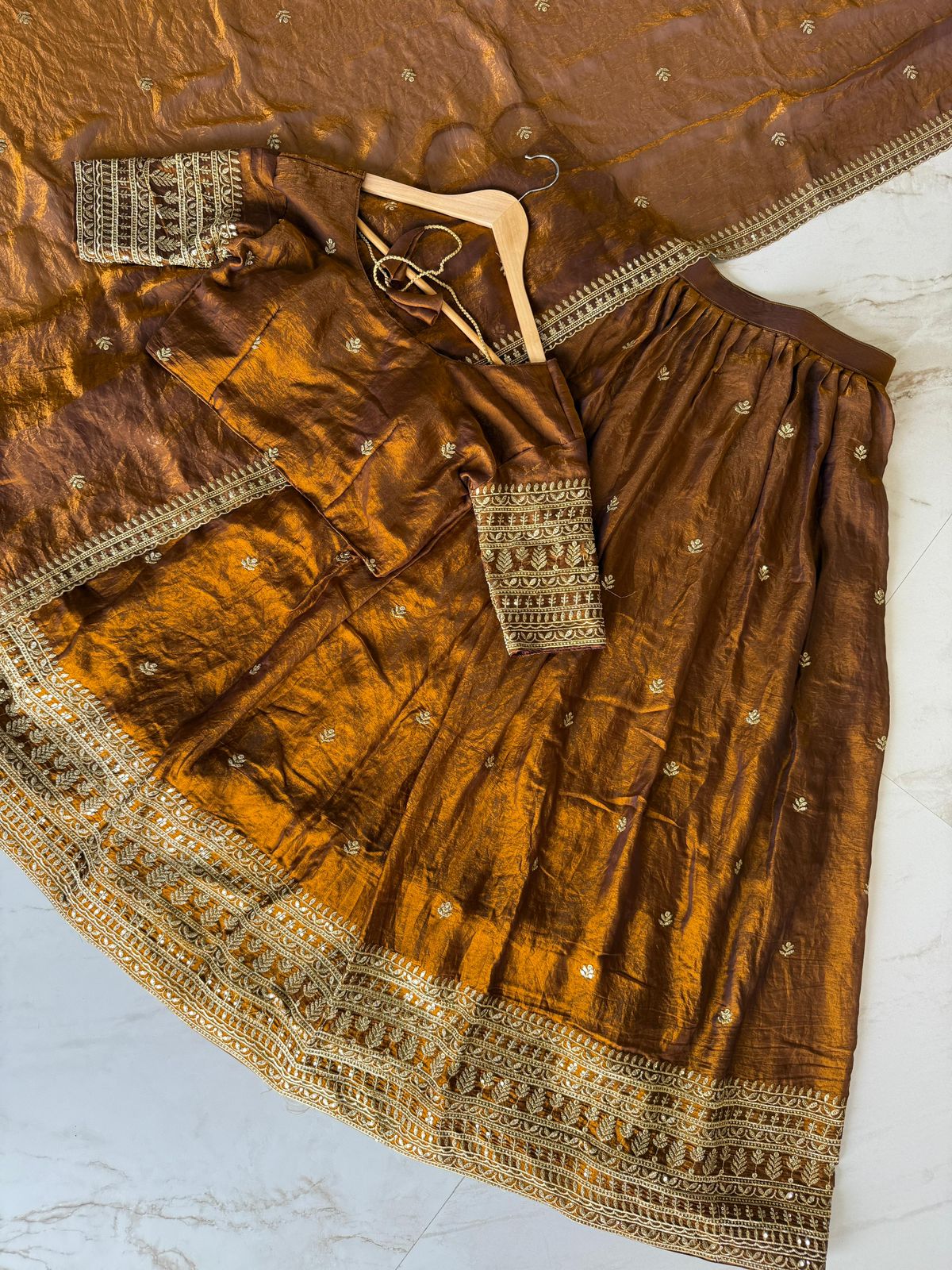 Glass Tissue Silk Lehanga