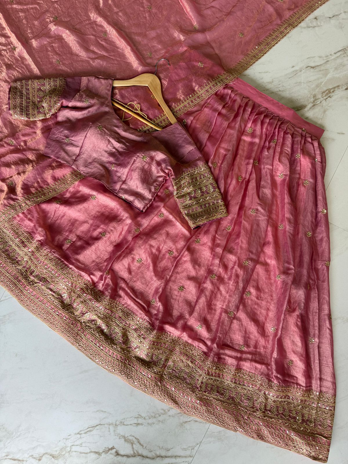 Glass Tissue Silk Lehanga
