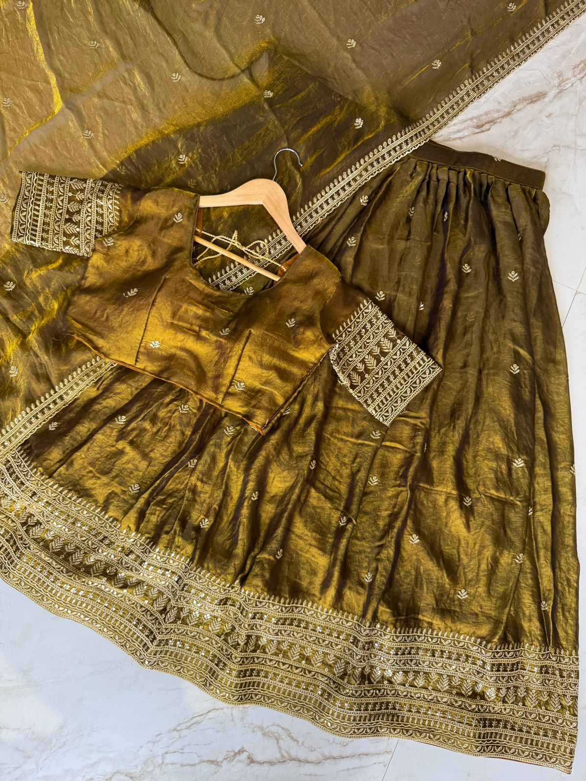 Glass Tissue Silk Lehanga