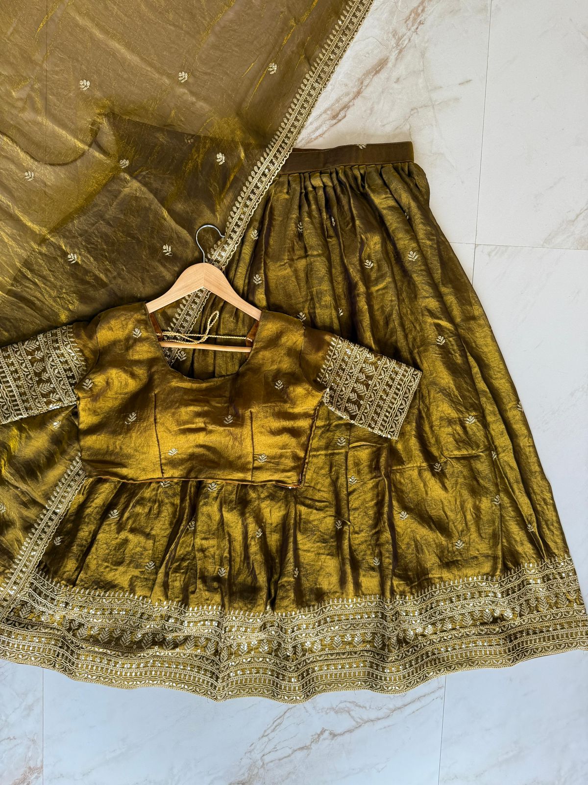 Glass Tissue Silk Lehanga