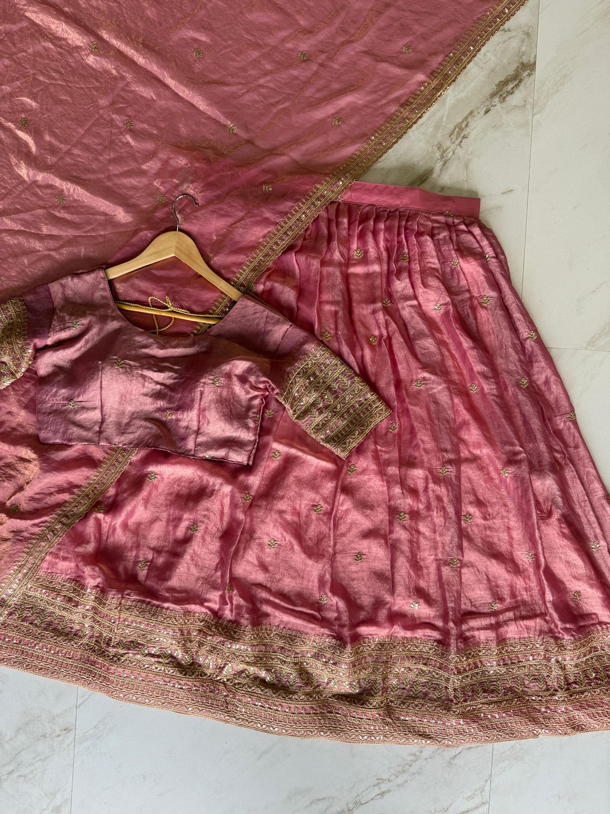 Glass Tissue Silk Lehanga
