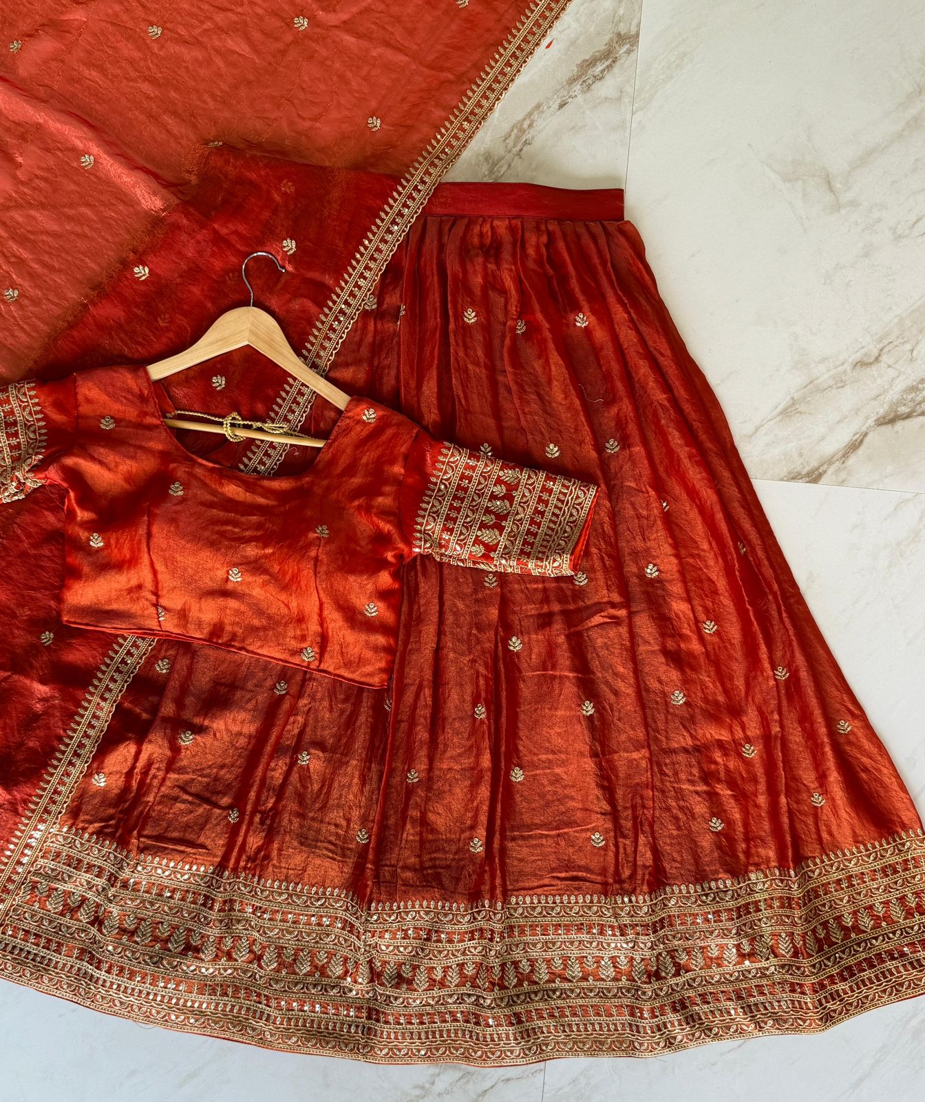 Glass Tissue Silk Lehanga