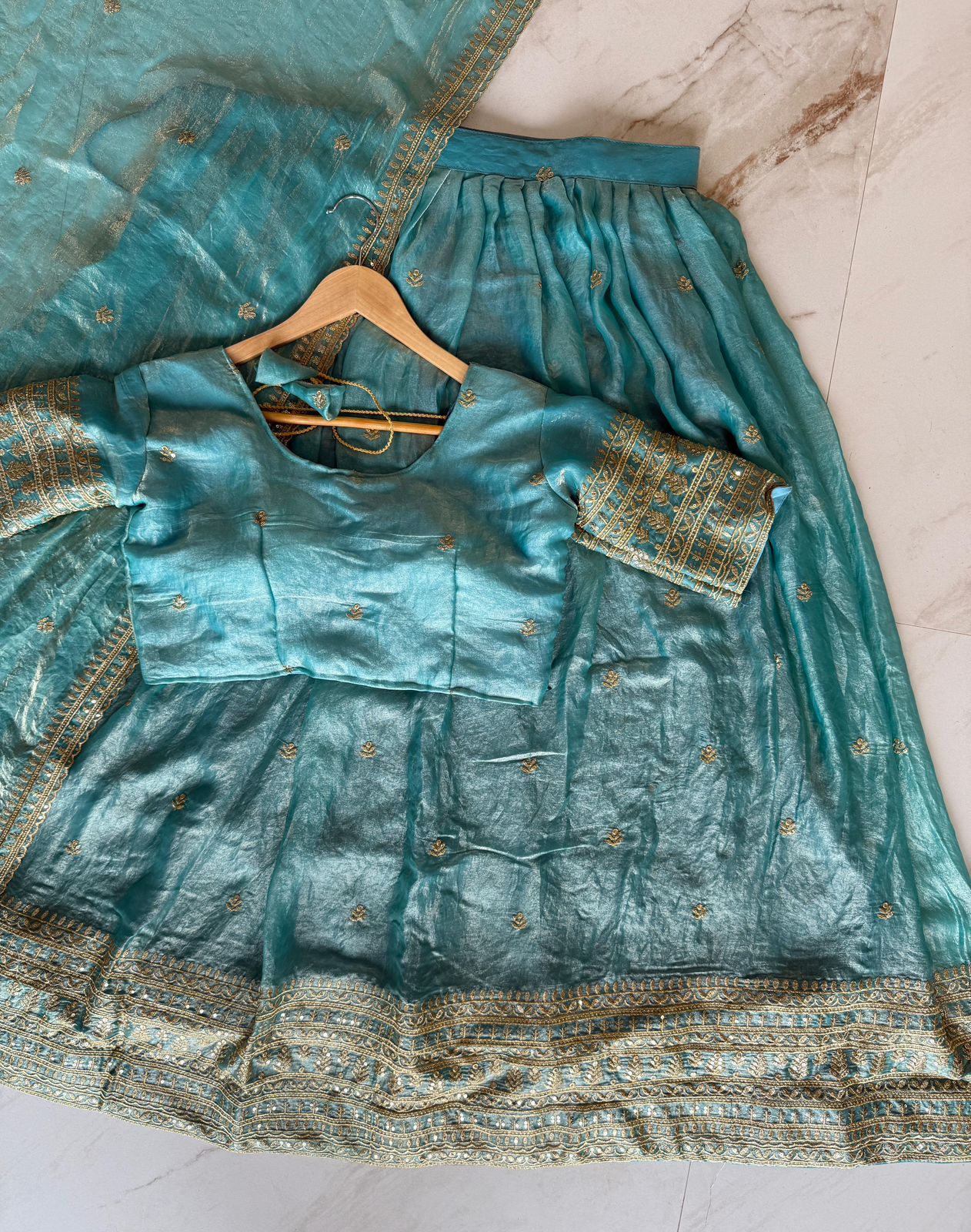 Glass Tissue Silk Lehanga