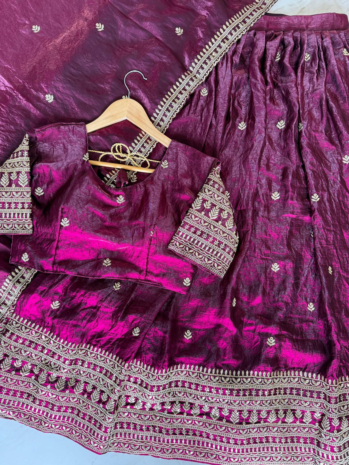 Glass Tissue Silk Lehanga