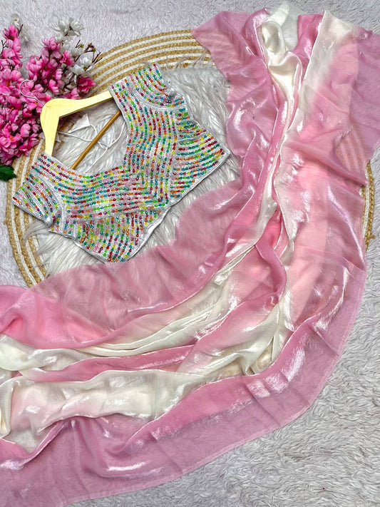 Pure soft fendi sattin padding saree.