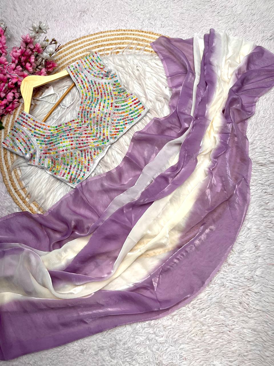 Pure soft fendi sattin padding saree.