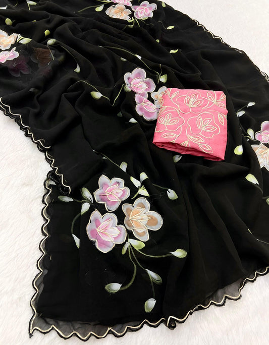 Soft Georgette Fabric Saree