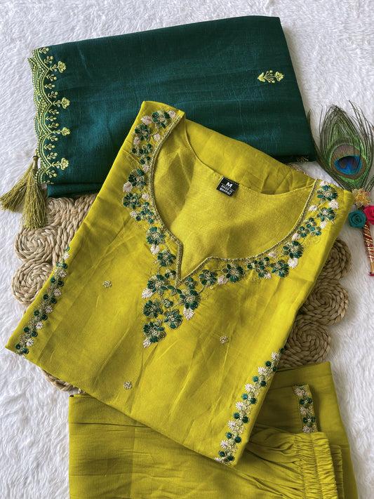 Designers Kurti Pant Dupatta Set