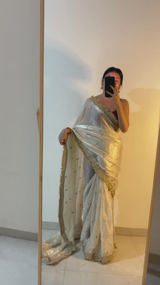 Space Silk Sattin Sequence saree