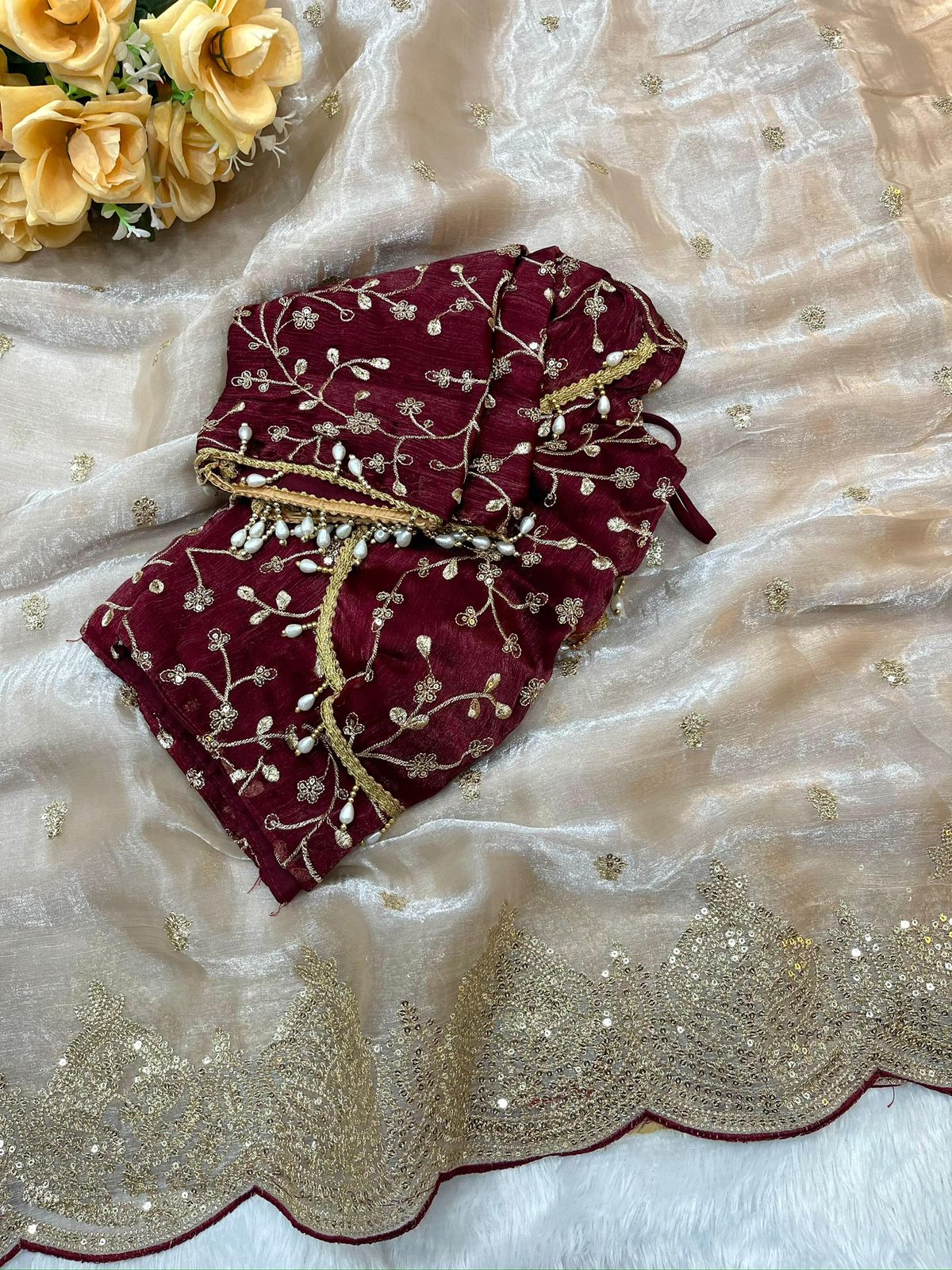 Pure Soft Fendy Chiffon Saree