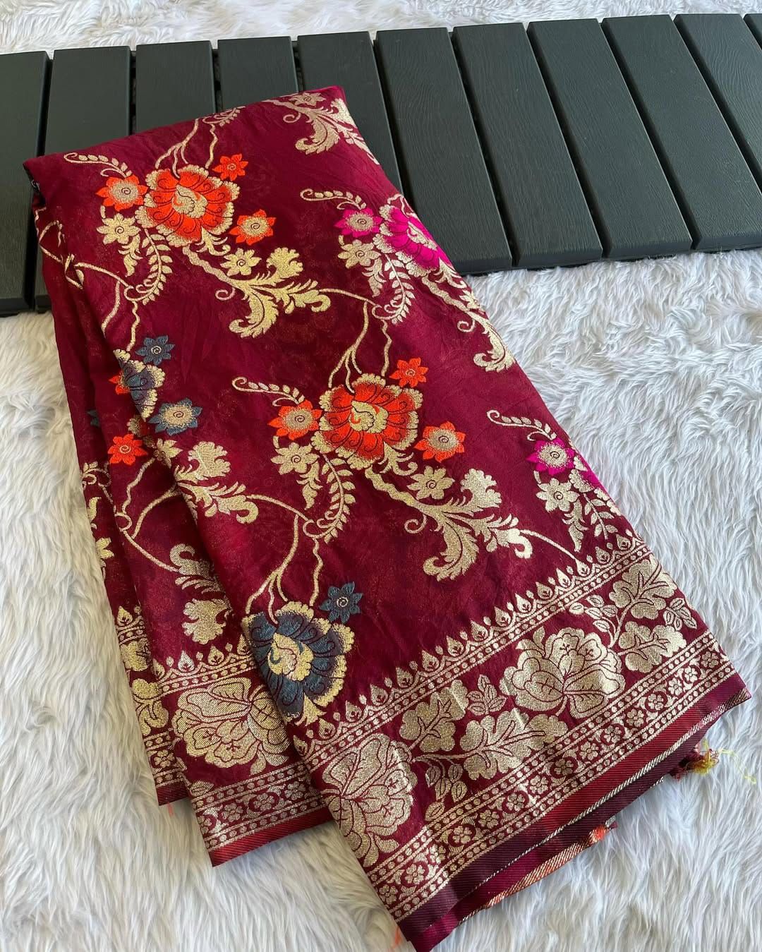 Pure Soft Khadi Crepe Silk Saree