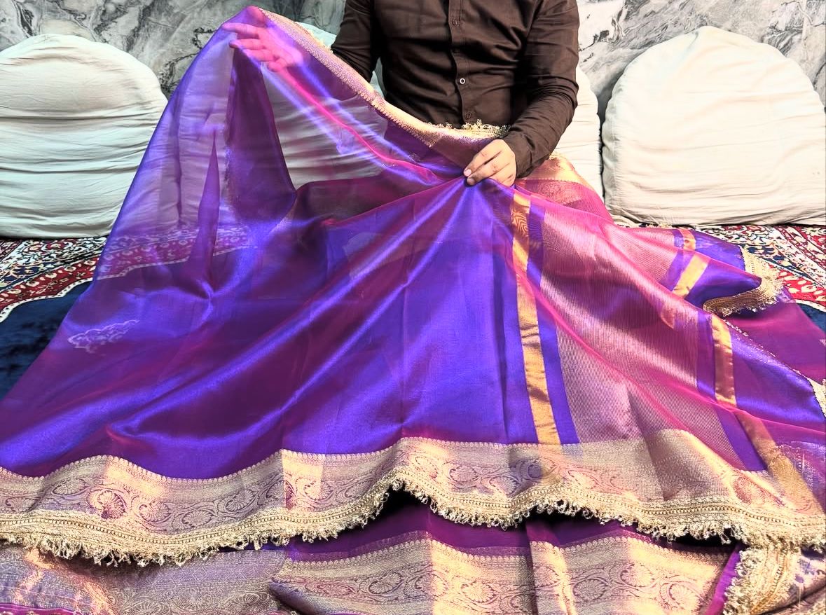 BANARASI SOFT BLOOD RED TISSUE SILK SAREE