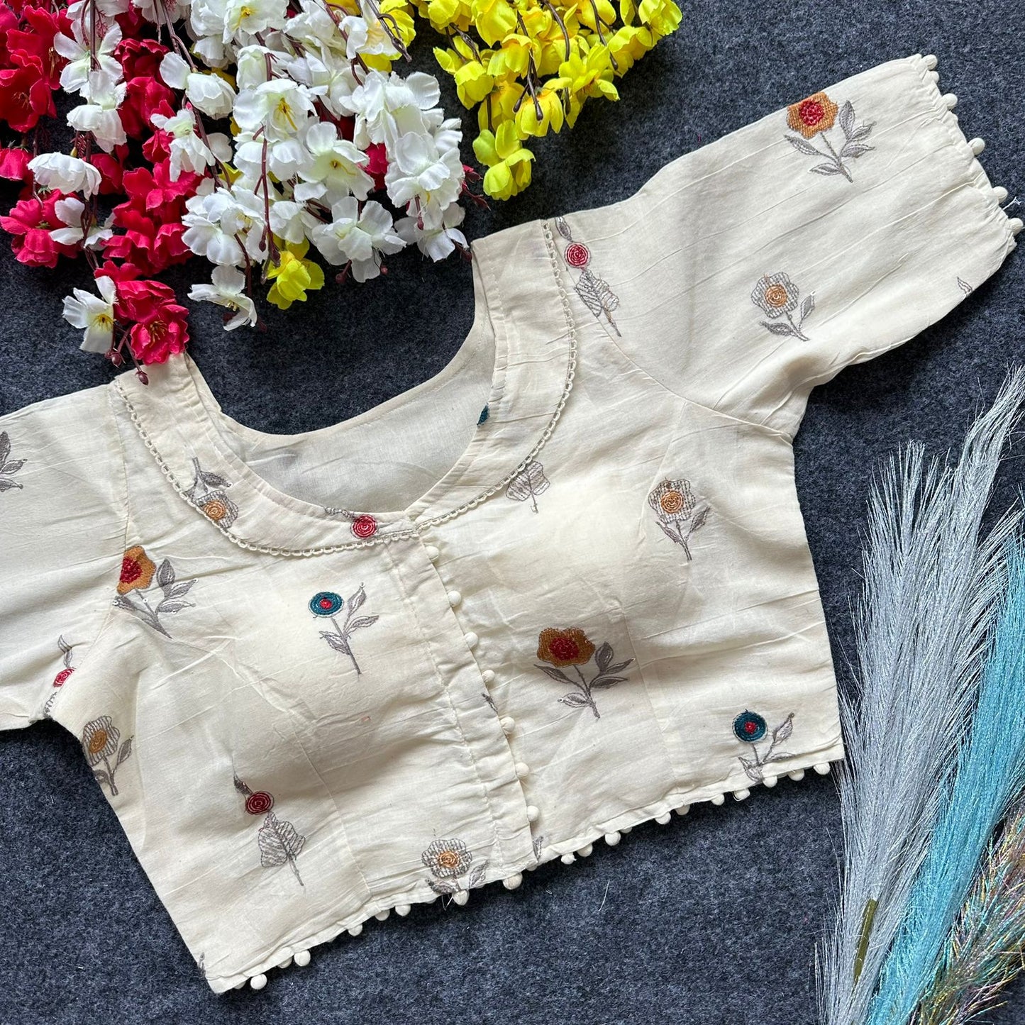 Pure Camric Cotton Diable Blouse