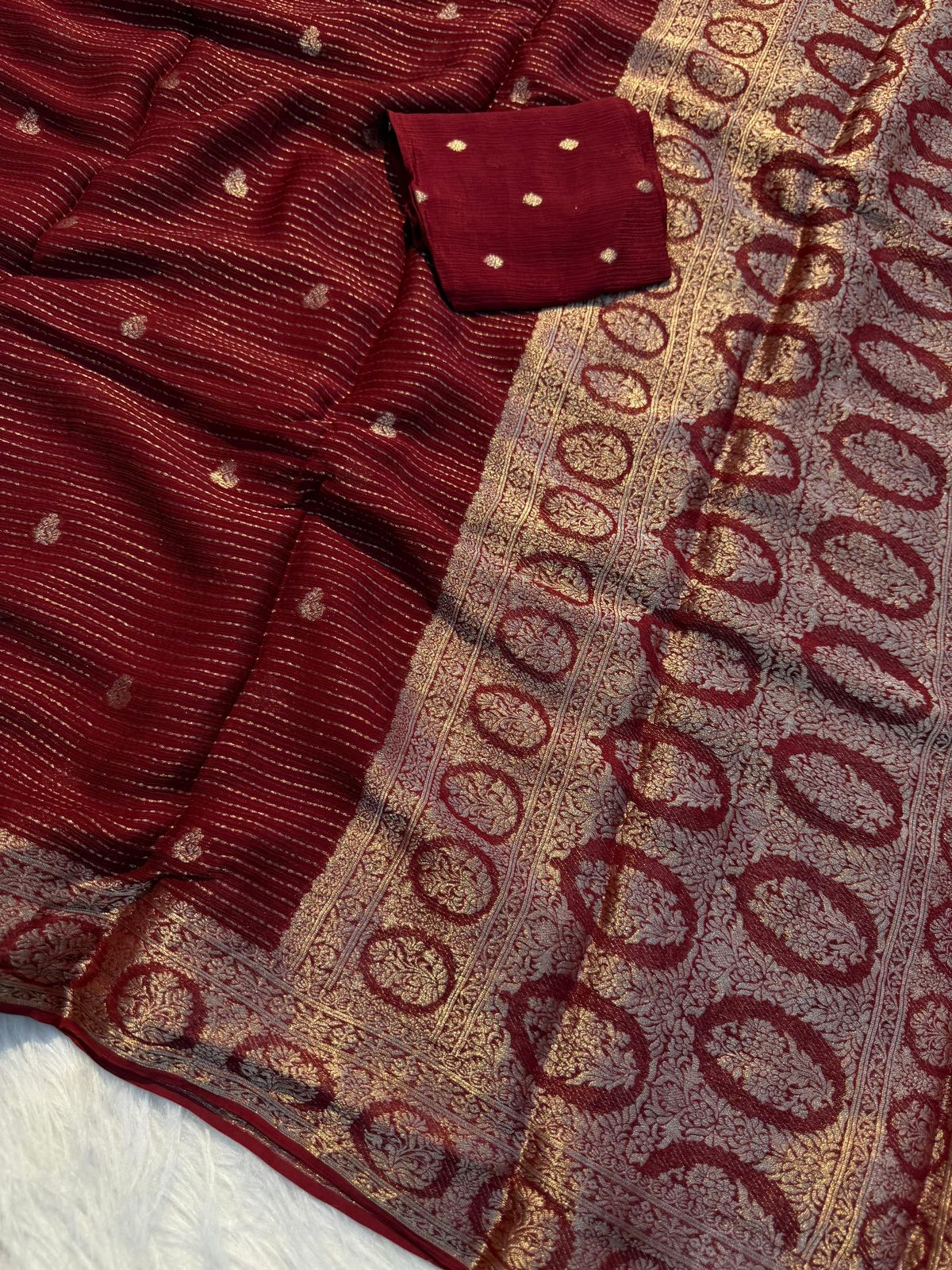 Pure Viscose Soft Chinon Saree